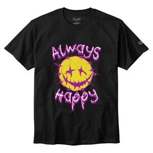 NWT Champion “Always Happy” Smiley Grunge Streetwear Large T Shirt